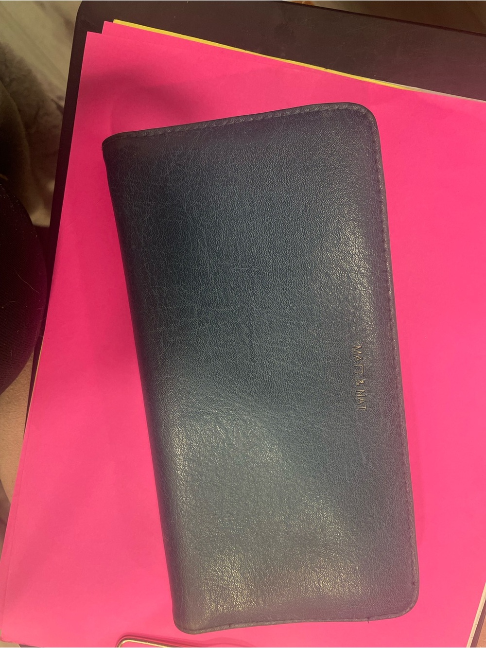 Matt & Nat Navy Zip-Around Wallet